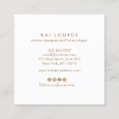 Carte De Visite Carré Aquarelle Abstraite rose chic (Dos)