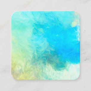 Carte De Visite Carré aquarelle artistique turquoise peinte design