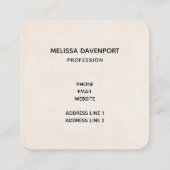 Carte De Visite Carré Aquarelle blanche et Citrouille or (Dos)