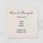 Carte De Visite Carré Aquarelle blanche et Citrouille or (Dos)