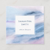 Carte De Visite Carré Aquarelle blanche moderne et élégante Abstraite (Devant)