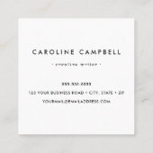 Carte De Visite Carré Aquarelle bleu et violet d'Aqua (Dos)