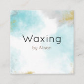 Carte De Visite Carré Aquarelle bleu vert cireux  (Devant)