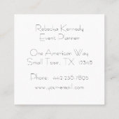 Carte De Visite Carré Aquarelle Bordure florale rose et verte (Dos)