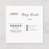 Carte De Visite Carré Aquarelle Boulangerie Pâtisserie Sweets Cupcakes S (Dos)