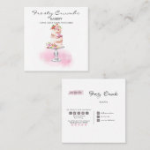 Carte De Visite Carré Aquarelle Boulangerie Pâtisserie Sweets Cupcakes S (Devant / Derrière)