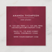 Carte De Visite Carré Aquarelle bourguignonne et rousse Florale (Dos)