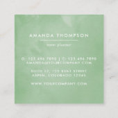 Carte De Visite Carré Aquarelle Cactus du désert Succulents (Dos)