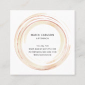 Carte De Visite Carré Aquarelle cercles abstraits contours tracés rosego (Dos)