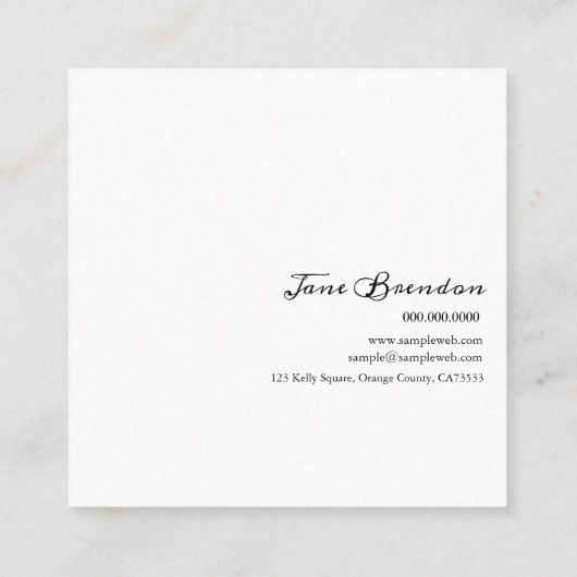 Carte De Visite Carré Aquarelle Chaise Design d'intérieur intermédiaire (Dos)