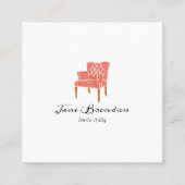 Carte De Visite Carré Aquarelle Chaise Design d'intérieur intermédiaire (Devant)