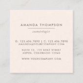 Carte De Visite Carré Aquarelle Chic Rose rose rose (Dos)