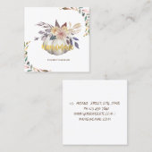 Carte De Visite Carré Aquarelle, Citrouille floral, Faite à la main (Devant / Derrière)