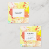 Carte De Visite Carré Aquarelle couleur texturé peinture en détresse (Devant / Derrière)