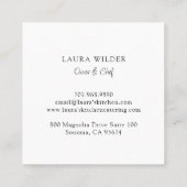 Carte De Visite Carré Aquarelle Cupcake Dessert Caterer (Dos)