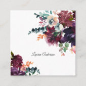 Carte De Visite Carré Aquarelle de Bourgogne et de prune (Devant)