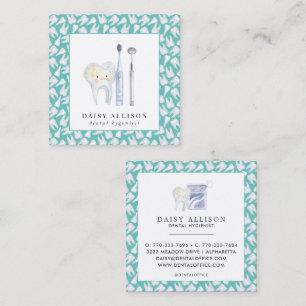 Carte De Visite Carré Aquarelle Dentiste dentaire Hygiéniste dentaire