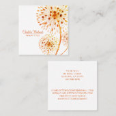 Carte De Visite Carré Aquarelle d'Orange Brûlée Florale (Devant / Derrière)