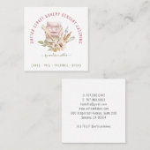 Carte De Visite Carré Aquarelle du chef pâtissier Baker (Devant / Derrière)