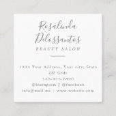 Carte De Visite Carré Aquarelle Eucalyptus Verdure Feuilles or (Dos)