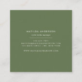 Carte De Visite Carré Aquarelle feuillage botanique et détails or (Dos)