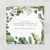 Carte De Visite Carré Aquarelle feuillage botanique moderne tropical (Dos)