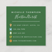 Carte De Visite Carré Aquarelle feuillage tropical personnalisé (Dos)