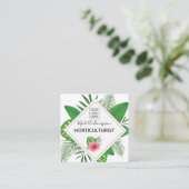 Carte De Visite Carré Aquarelle feuillage tropical personnalisé (Debout devant)