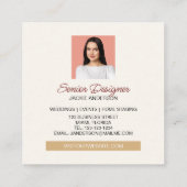 Carte De Visite Carré Aquarelle fleur sauvage bleu feuillage (Dos)