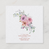 Carte De Visite Carré Aquarelle Florale (Dos)