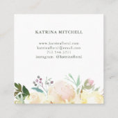 Carte De Visite Carré Aquarelle florale ene ivoire (Dos)