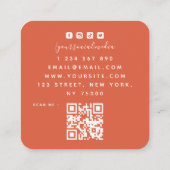 Carte De Visite Carré Aquarelle French Sweet Cake QR Code Social Media (Dos)