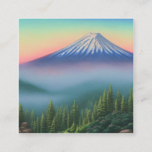 Carte De Visite Carré Aquarelle Fuji est la plus haute montagne du Japon