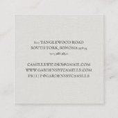 Carte De Visite Carré Aquarelle Gardener (Dos)