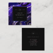 Carte De Visite Carré Aquarelle Géode Moderne Professionnel Purple Agate (Devant / Derrière)