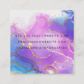 Carte De Visite Carré Aquarelle | Gold Foil | Analyse QR (Dos)
