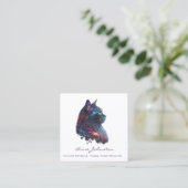 Carte de visite Carré Aquarelle Kitty (Debout devant)