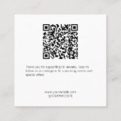 Carte De Visite Carré Aquarelle Lady bracelet (Dos)