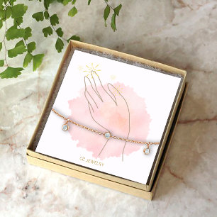 Carte De Visite Carré Aquarelle Lady bracelet