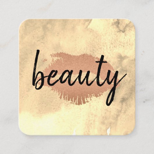 Carte De Visite Carré Aquarelle manuscrite Kiss (Devant)