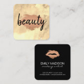 Carte De Visite Carré Aquarelle manuscrite Kiss (Devant / Derrière)