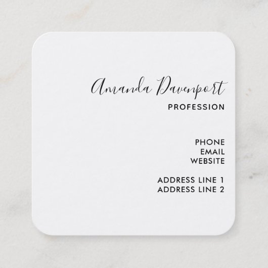 Carte De Visite Carré Aquarelle mignonne Mère Lion & Cub (Dos)