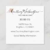 Carte de visite carré Aquarelle minimale (Dos)