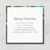 Carte De Visite Carré Aquarelle moderne Abstraite peinte en vert (Dos)