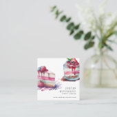 Carte De Visite Carré Aquarelle moderne Bold Dessert Baker Chef pâtissie (Debout devant)