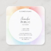 Carte De Visite Carré Aquarelle moderne Élégant Script Modèle tendance (Dos)