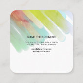 Carte De Visite Carré Aquarelle Moderne Peinture Abstraite Artiste Strok (Dos)