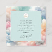 Carte De Visite Carré Aquarelle moderne violet Abstrait (Dos)