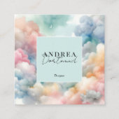 Carte De Visite Carré Aquarelle moderne violet Abstrait (Devant)