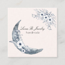 Aquarelle Moon & Botanical Art Blue Grey